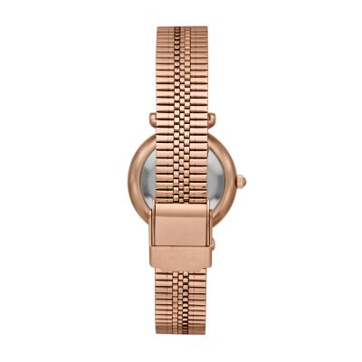 Carlie Mini Three Hand Rose Gold Tone Stainless Steel Watch