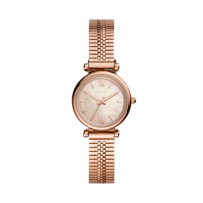 Carlie Mini Three-Hand Gold-Tone Stainless Steel Watch - ES4735