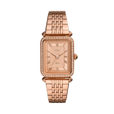 Fossil lyric 2024 watch rose gold