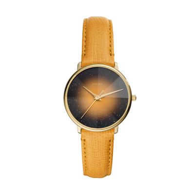 Prismatic Galaxy Three Hand Yellow Leather Watch ES4728 Fossil