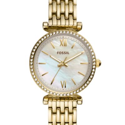 Carlie Mini Three-Hand Gold-Tone Stainless-Steel Watch