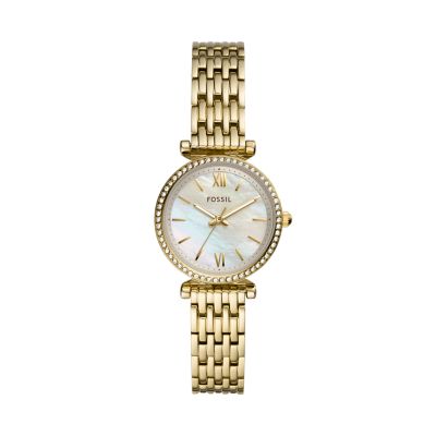 Carlie Mini Three-Hand Gold-Tone Stainless-Steel Watch