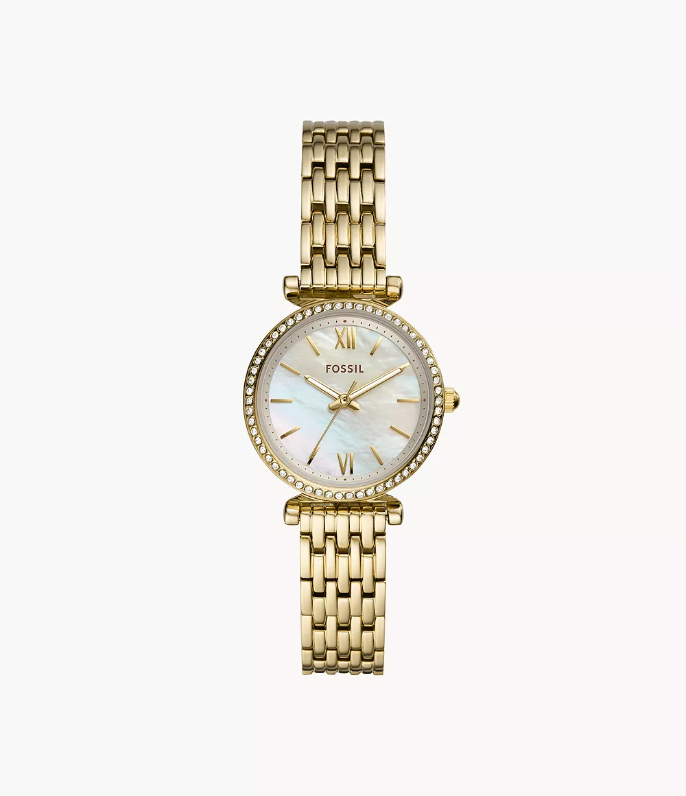 Carlie Mini Three-Hand Gold-Tone Stainless Steel Watch jewelry
