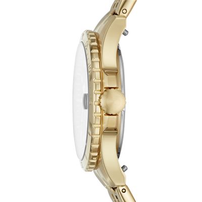 FB-01 Three-Hand Date Gold-Tone Stainless Steel Watch - ES4746