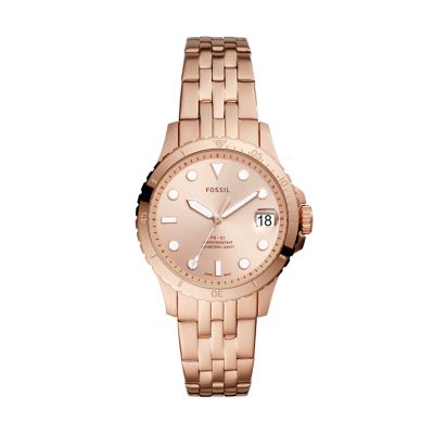 Gold Rose Gold Watches - Fossil
