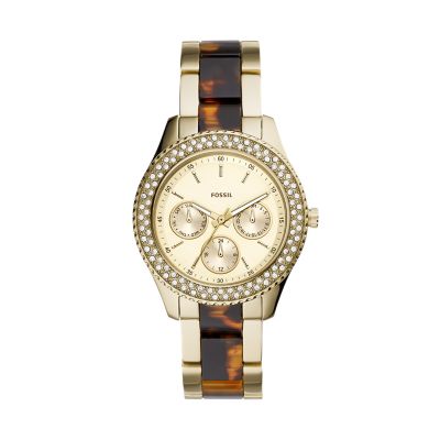 Stella Multifunction Two Tone Stainless Steel and Acetate Watch