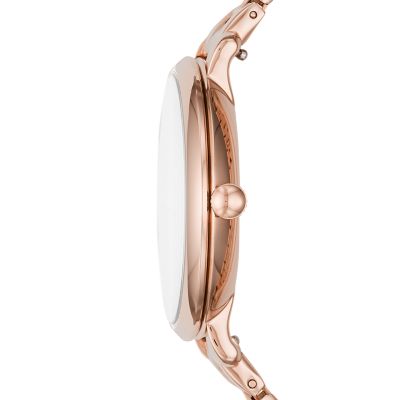 Jacqueline Three Hand Rose Gold Tone Stainless Steel Watch