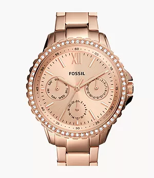 Izzy Multifunction Rose Gold-Tone Stainless Steel Watch