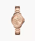 Izzy Multifunction Rose Gold-Tone Stainless Steel Watch