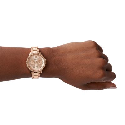 Izzy Multifunction Rose Gold-Tone Stainless Steel Watch - ES4782