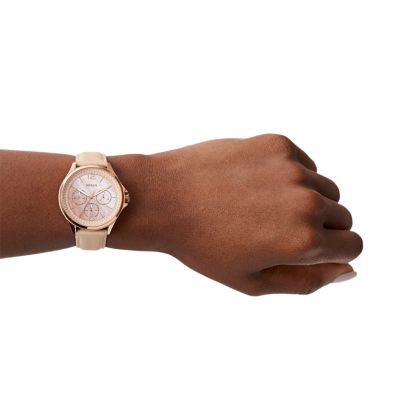 Montre Sadie multifonction en cuir rose poudr ES4785 Fossil