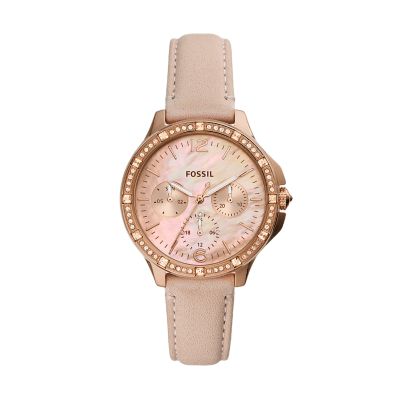 Finley Multifunction Blush Leather Watch