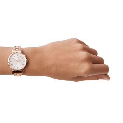 Daisy Three-Hand Rose-Gold-Tone Stainless-Steel Watch - ES4791