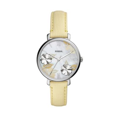 Jacqueline beige leather watch hotsell