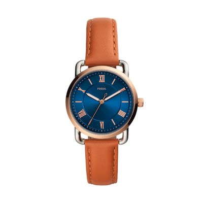 Copeland Three-HandTan Leather Watch - ES4825 - Fossil