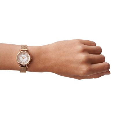 Fossil carlie mini watch rose gold new arrivals