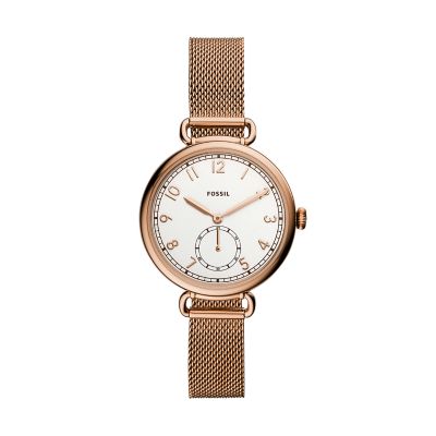 Josey Three-Hand Rose Gold-Tone Stainless Steel Watch