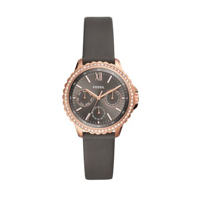 

Fossil Femmes Montre Izzy multifonction en cuir grise
