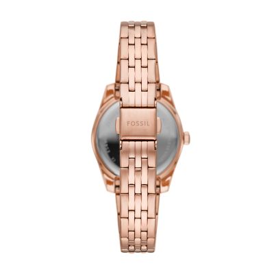 Scarlette Mini Three-Hand Date Rose Gold-Tone Stainless Steel