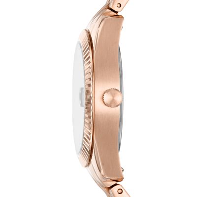 Scarlette Mini Three Hand Date Rose Gold Tone Stainless Steel