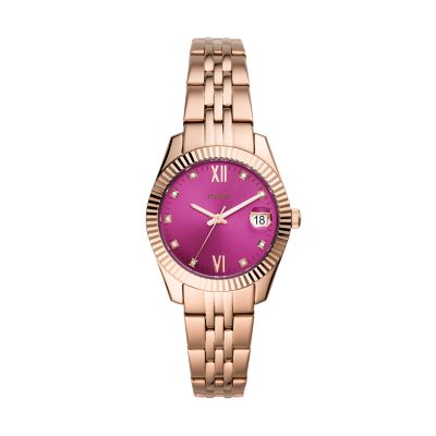 Fossil scarlette rose gold watch sale