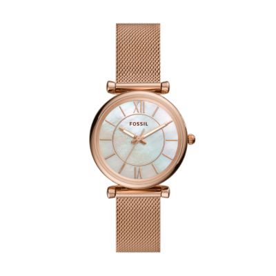 Carlie Three-Hand Rose Gold-Tone Stainless Steel Watch - ES4918 -