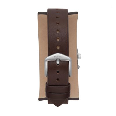 Big Tic Analogue-Digital Brown Leather Watch - ES4935 - Fossil