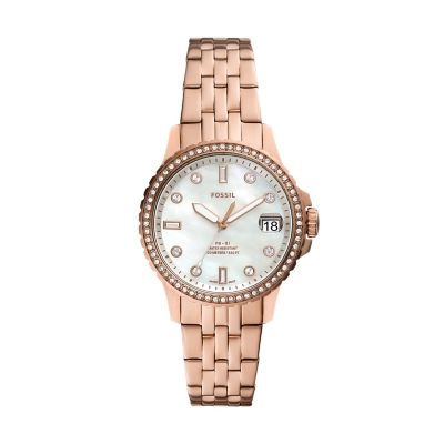 FB-01 Three-Hand Date Rose Gold-Tone Stainless Steel Watch