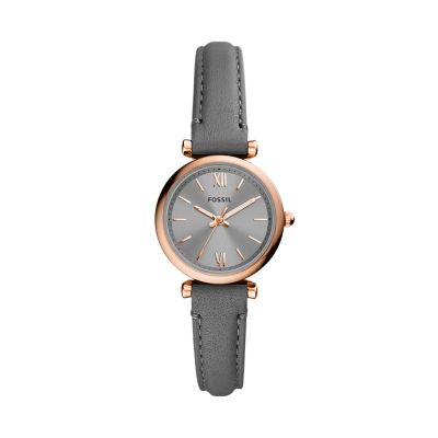 Carlie Mini Three-Hand Blush Leather Watch - ES4699 - Fossil