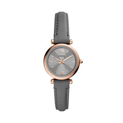 

Fossil Femmes Montre Carlie Mini à trois aiguilles en cuir grise