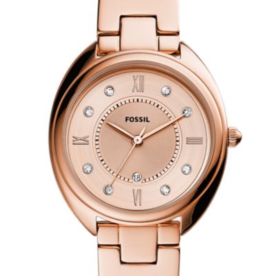 rose gold chain watch women's