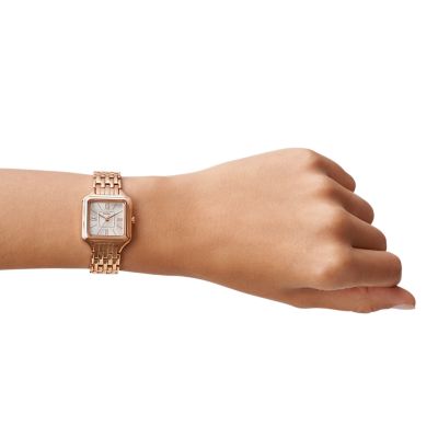 Raquel Three Hand Rose Gold Tone Stainless Steel Watch ES5080