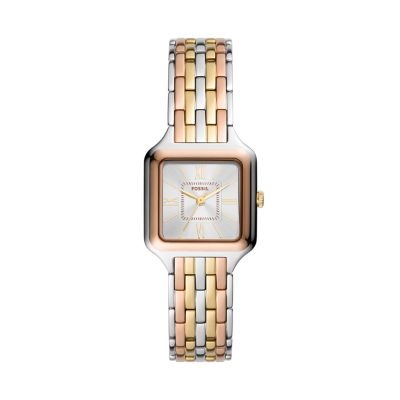 

Fossil Femmes Montre Raquel à trois aiguilles en acier inoxydable tricolore