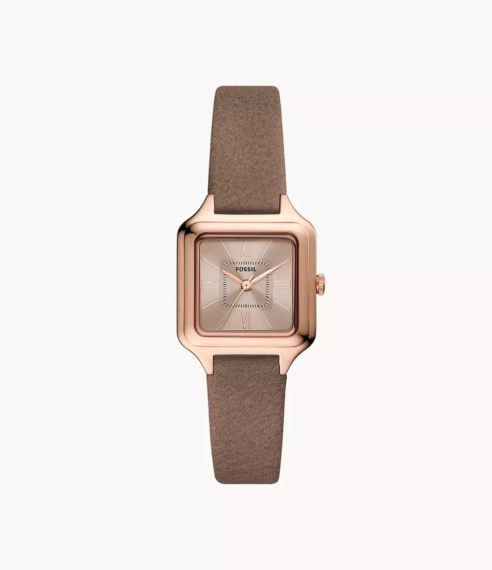Fossil Women's Raquel Three-Hand Taupe Leather Watch