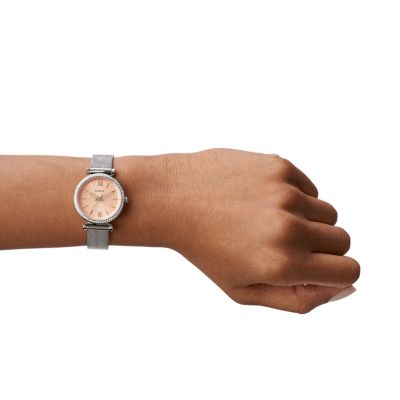 Fossil carlie mini discount silver