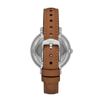 Jacqueline Solar-Powered Brown LiteHide™ Leather Watch - ES5090