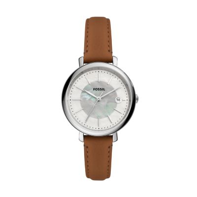 Fossil jacqueline shop grey leather watch