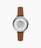 Jacqueline Solar-Powered Brown Eco Leather Watch