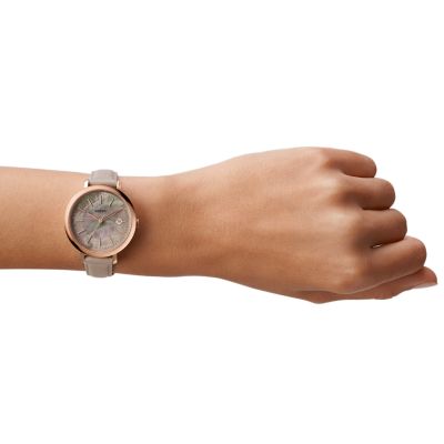 Fossil jacqueline shop grey leather watch