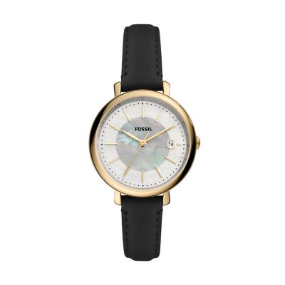

Fossil Femmes Montre Jacqueline à alimentation solaire en cuir écoresponsable noire