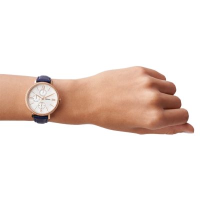 Fossil jacqueline 2024 watch leather