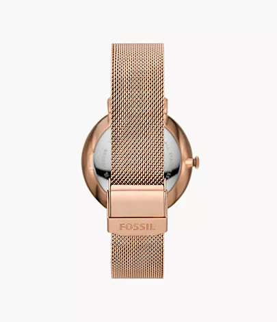 Jacqueline Multifunction Rose Gold-Tone Stainless Steel Mesh Watch 