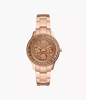 Reloj multifunción Stella Sport de acero inoxidable en tono oro rosa