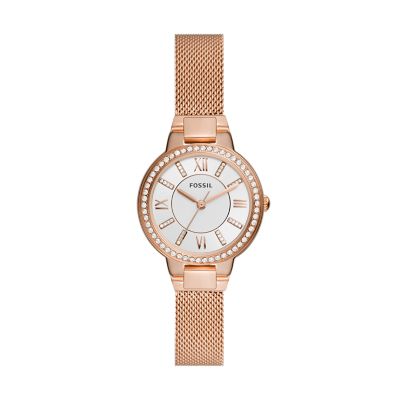 Fossil virginia 2025 rose gold