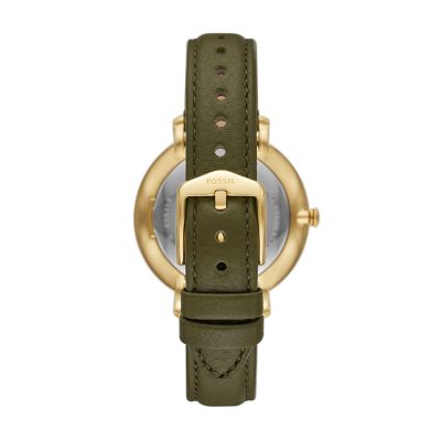 Fossil green leather watch new arrivals