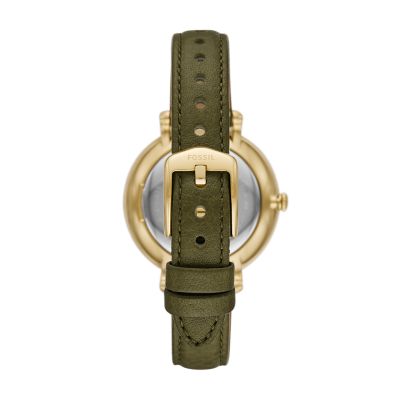 Jacqueline Solar powered Green LiteHide Leather Watch ES5122