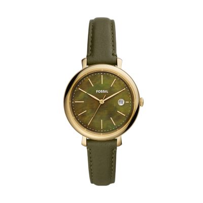 Jacqueline Solar-powered Green LiteHide™ Leather Watch - ES5122