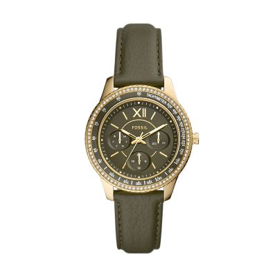 Sport Multifunction Green Leather Watch - ES5124 -