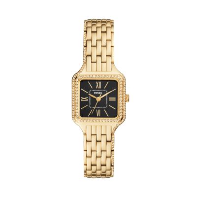 Robertson Watch, Black/Gold-Tone Stainless Steel, 26 x 26MM: Women's  Designer Strap Watches