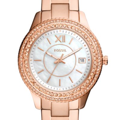 Fossil rose gold female watch